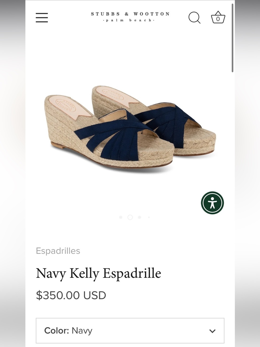 Stubbs & Wootton Navy Strappy Espadrille Slides Kelly Palm Beach Made in Spain
